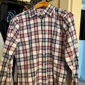 Express Plaid Long Sleeve Button Up